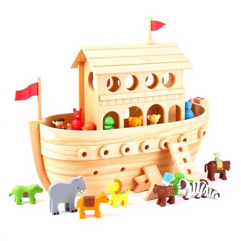 Wooden Noah's Ark Playset